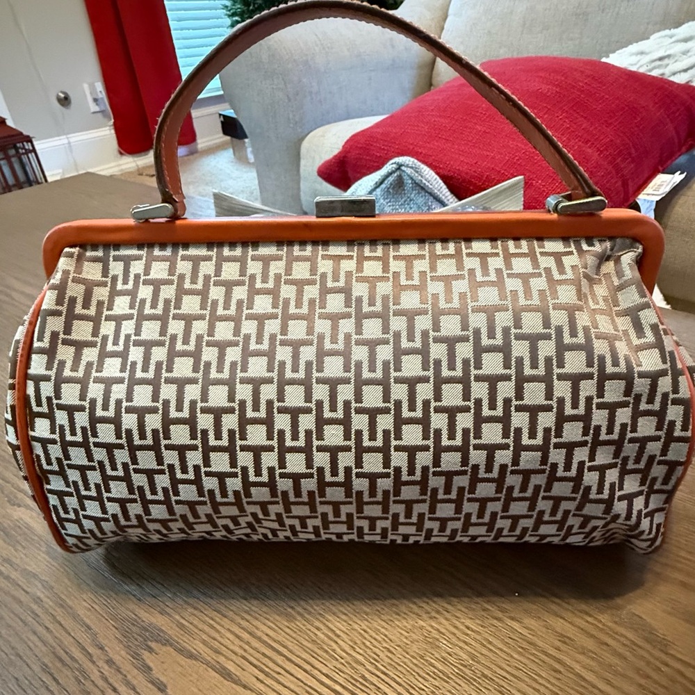 Vintage Tommy Hilfiger Tan and Orange Satchel - Picture 2 of 6